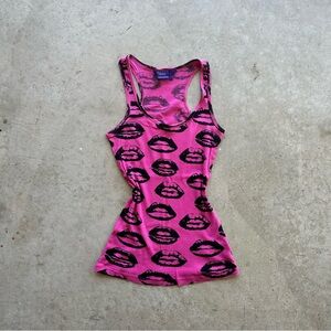 Y2K Mouth Print Tank Top